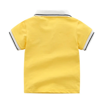 Summer Solid Color Boys Shirts Cotton Kids Polo T-shirts Toddler Tops Tees Quality Children's Clothes