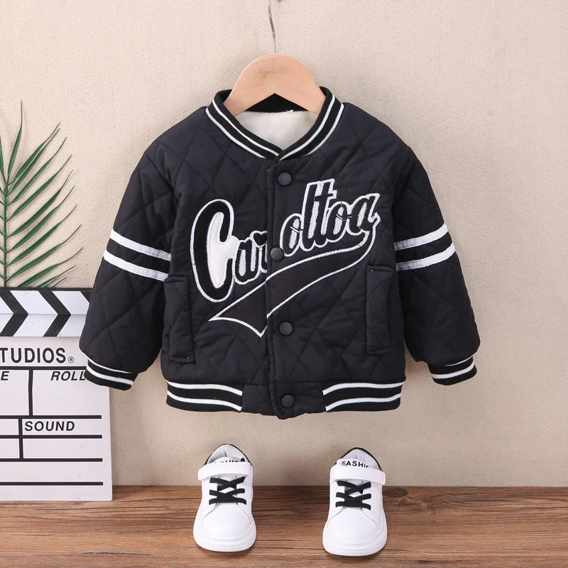 Kids Fleece Baseball Jackets Warm Outerwear ages 1-5 years old