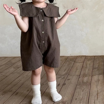 Girls Overall, Sleeveless Boys One Piece Overall loose fitting