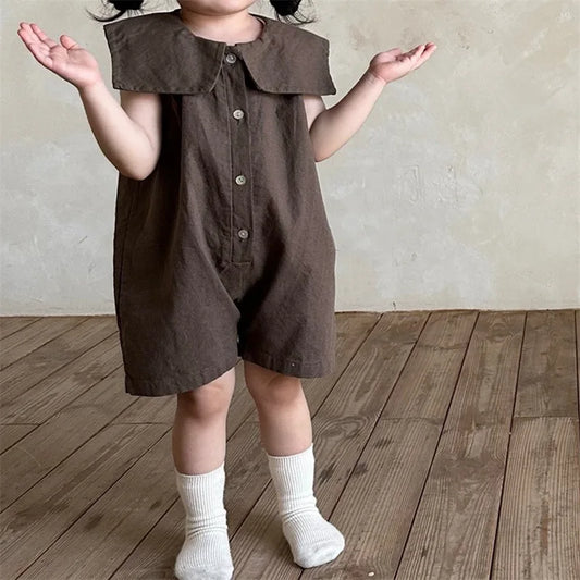 Girls Overall, Sleeveless Boys One Piece Overall loose fitting