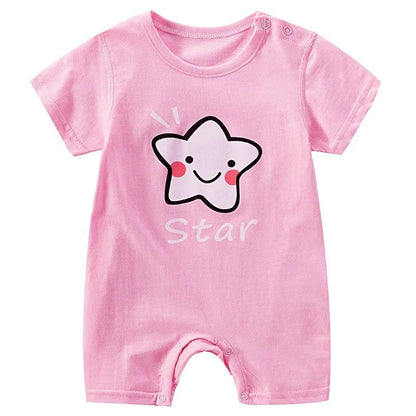 Cartoon Printed Rompers Newborn Boys Girls Short Sleeve Bodysuits Infantil Summer Thin Cotton Cute Onesie Baby Fashion Clothes