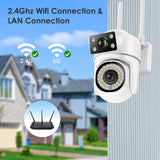 2.4G/5G HD 8MP PTZ Wifi Camera Four Screens Full Color Night Vision Security