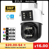 IP Outdoor Camera with three lens dual Screen Video