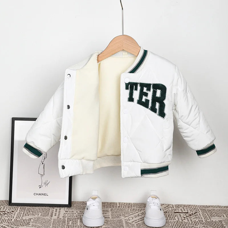 Kids Fleece Baseball Jackets Warm Outerwear ages 1-5 years old