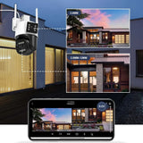 IP Outdoor Camera with three lens dual Screen Video