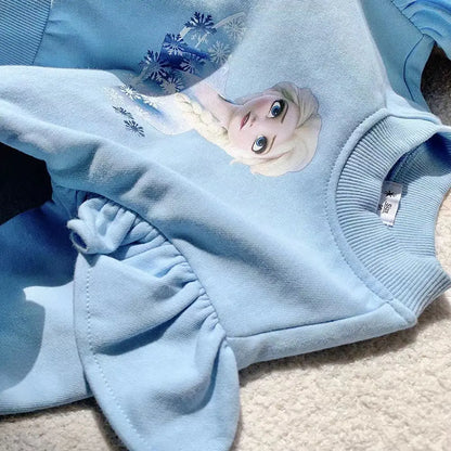 New Girls Tops Quality Cotton Disney Frozen Elsa Kids Clothes Tee Shirt Girl Clothing Long Sleeves for Children's T-shirt