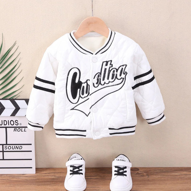 Kids Fleece Baseball Jackets Warm Outerwear ages 1-5 years old