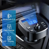 Car Mp3 Player Dual Usb Fast Charger Fm Bluetooth Receiver Bluetooth Compatible 5.0 Fm Transmitter Usb Flash Drive Plug Car Kit - Whyte's Electronics And Gadgets