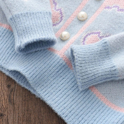 Melario Floral Girls Baby Knitted Clothes Sets Fashion Winter Sweaters Tops Ruffles Skirt Outfits Beading Children Clothes Suit