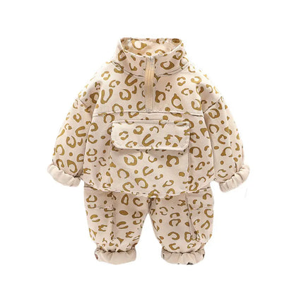 Hot Sport New Spring Autumn Cotton Children Clothes Baby Boys Girls Full Printe Hoodies Pants 2Pcs/Set Out Kid Fashion Clothing