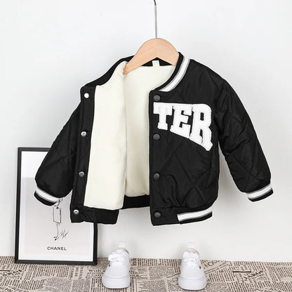 Kids Fleece Baseball Jackets Warm Outerwear ages 1-5 years old