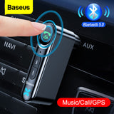 Baseus Car AUX Auto Transmitter/Bluetooth 5.0 Adapter 3.5mm Jack Wireless Audio Receiver Handsfree Bluetooth Car Kit For Phone/New Arrival - Whyte's Electronics And Gadgets