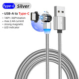 LED 540 Magnetic USB Cable Fast Charging USB type C Cable Magnet Charger Micro Cable - Whyte's Electronics And Gadgets