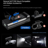 NATFIRE 10000mAh Bicycle Light Digital Battery Indicator USB Rechargeablet Set with 3 Holders/New Arrival - Whyte's Electronics And Gadgets