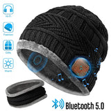 2in1 Winter Bluetooth 5.0 Headset Headband Warm Music Hat with Soft Scarf Microphone - Whyte's Electronics And Gadgets