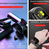 Picture of wristband Bluetooth with earbuds, black and grey colour wrist band.  Electronics.