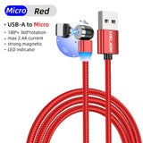 LED 540 Magnetic USB Cable Fast Charging USB type C Cable Magnet Charger Micro Cable - Whyte's Electronics And Gadgets