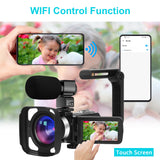 Camcorder 4K Vlogging Camera WiFi Digital Camera Ultra 48MP with Microphone Photography - Whyte's Electronics And Gadgets