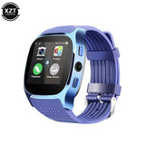  Blue Bluetooth-compatible T8 Smart Watch With Camera Support SIM TF Card Pedometer For Android Phone