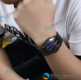 Men Watch Steel Blue/ LED Binary Military Bracelet Sports Watch/ Electronics/ New Arrival - Whyte's Electronics And Gadgets