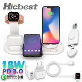 Wireless Charger 3 in 1 for iPhone Induction Charging Dock Station for iPhone 12 SE 11 Apple Watch Airpods - Whyte's Electronics And Gadgets