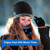 2in1 Winter Bluetooth 5.0 Headset Headband Warm Music Hat with Soft Scarf Microphone - Whyte's Electronics And Gadgets