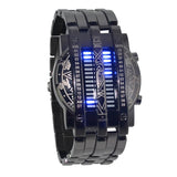 Men Watch Steel Blue/ LED Binary Military Bracelet Sports Watch/ Electronics/ New Arrival - Whyte's Electronics And Gadgets