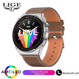 LIGE New Smart Watch Men AMOLED 390*390 HD Screen/ Time Fitness Bracelet/ Waterproof Stainless Steel/ New Arrival - Whyte's Electronics And Gadgets