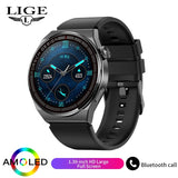 LIGE New Smart Watch Men AMOLED 390*390 HD Screen/ Time Fitness Bracelet/ Waterproof Stainless Steel/ New Arrival - Whyte's Electronics And Gadgets