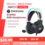 RGB Head Beam Gaming Headphones with Mic 3.5mm