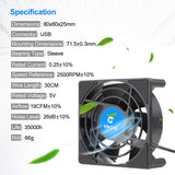 C1 Mini Cooling Fan cooler Set/ Wireless/ Silent/  USB Power Radiator 80x80x25mm/ New Arrival - Whyte's Electronics And Gadgets