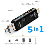 Multifunction  5 in 1 Micro Usb/SD Memory Card Reader