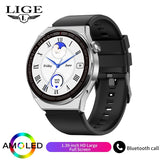 LIGE New Smart Watch Men AMOLED 390*390 HD Screen/ Time Fitness Bracelet/ Waterproof Stainless Steel/ New Arrival - Whyte's Electronics And Gadgets